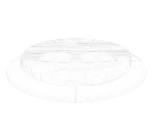 istock 3d rendering of a lined bed on a white background 952037044