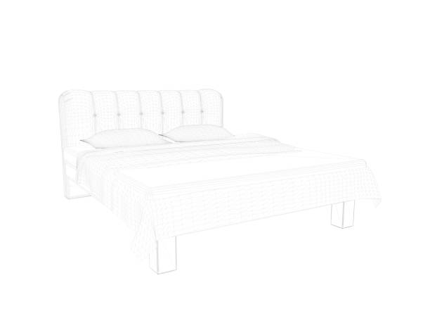 istock 3d rendering of a lined bed on a white background 952037198