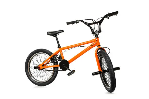orange bmx bike isolated on white