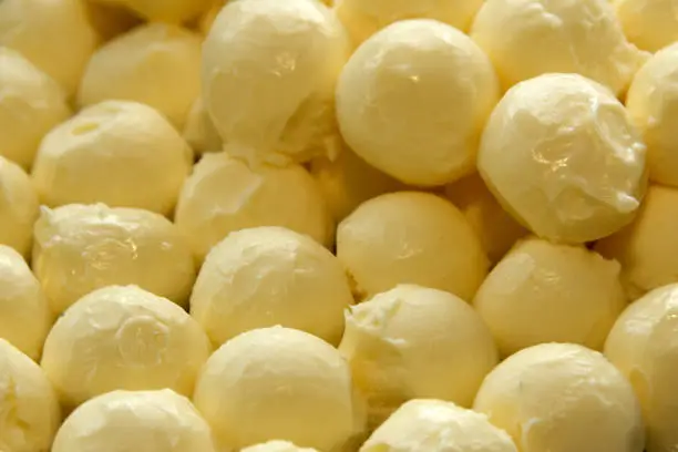 Photo of balls of fresh natural butter