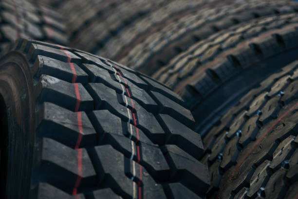 istock Car tires texrture background, close-up 952038842