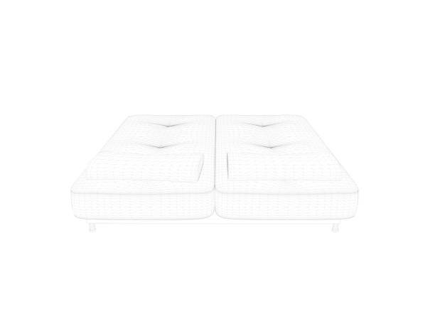 istock 3d rendering of a lined bed on a white background 952039186