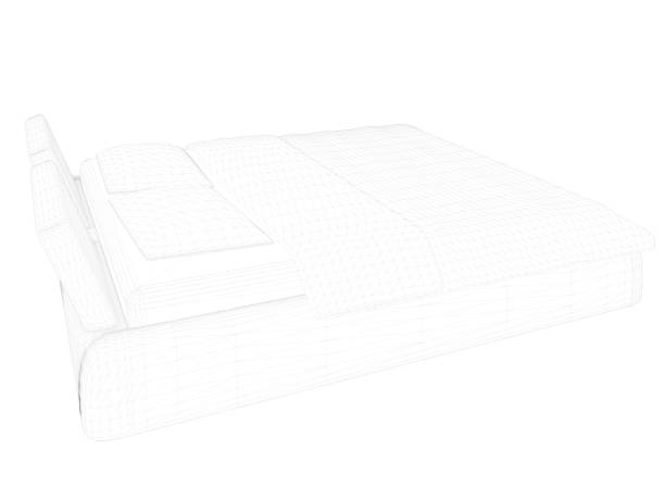 istock 3d rendering of a lined bed on a white background 952039534