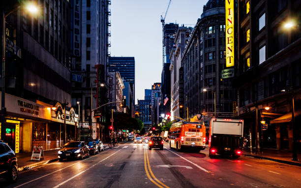 istock Los Angeles downtown by night 952045468