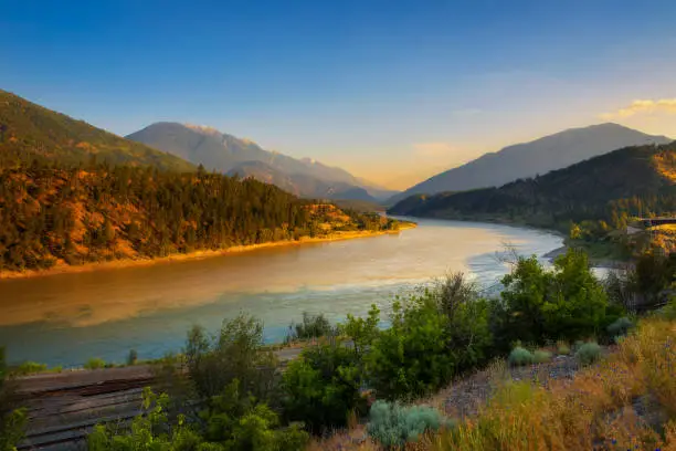 Photo of Sunset above Fraser River in Lytton, Canada