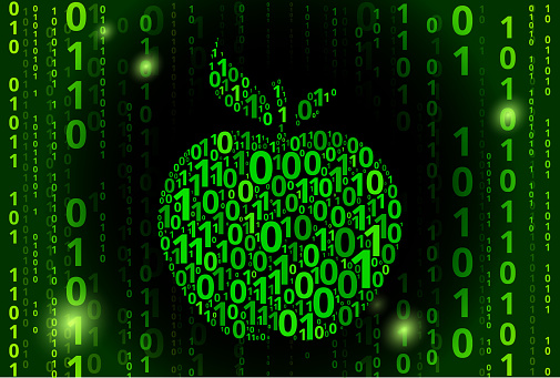 Apple Binary Code Vector Pattern Background Stock Illustration ...