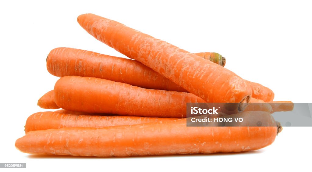 Carrot tubers isolated on white background Carrot Stock Photo