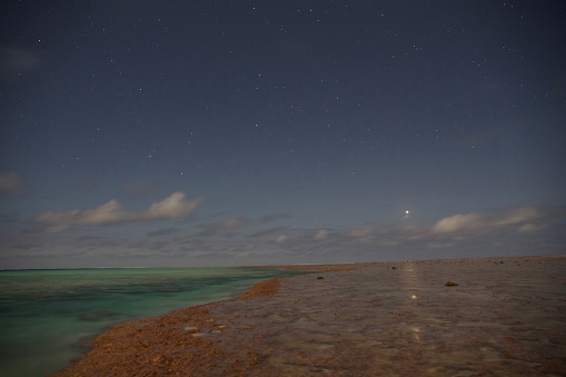 Starry Night At Minerva Reef In The Pacific Ocean Stock Photo ...