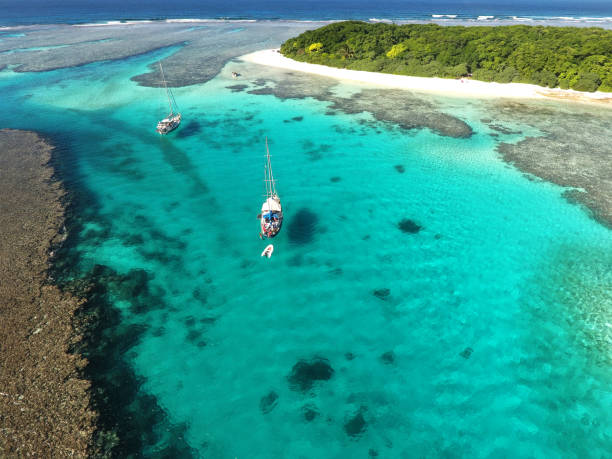 Aerial view Tonga Island Manihiki Vava'u stock photo