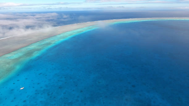 Minerava Reef far out in the Pacific Ocean stock photo