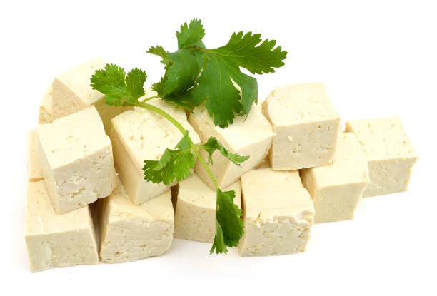 istock Closeup tofu isolated on white background 952063068