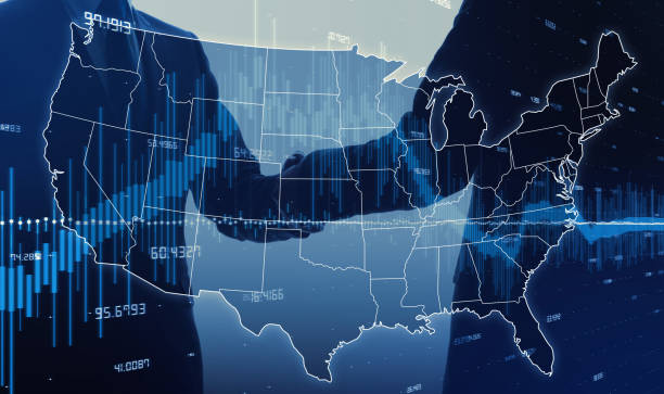 technologia finansowa stanów zjednoczonych ameryki. - japan digital map zdjęcia i obrazy z banku zdjęć