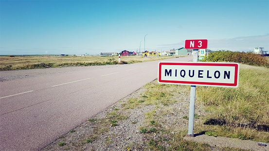 Entrance sign of the City of Miquelon