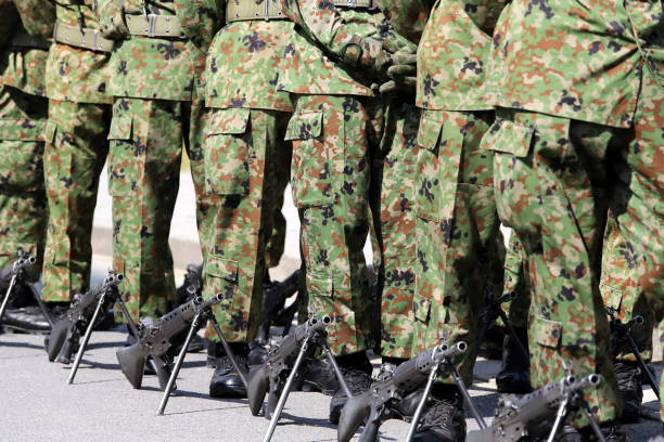 istock Japanese armed soldiers with rifle 952064820