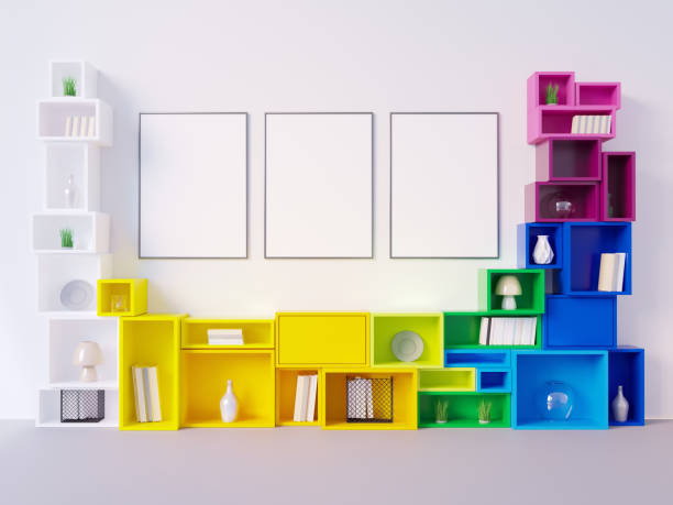 istock Mock up poster,bright colors, 3d illustration studio,  style,  template,  up,  urban 952066836
