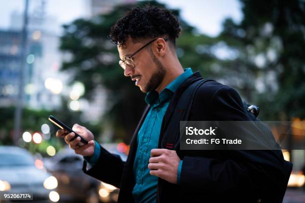 Business Man On The Move Stock Photo - Download Image Now - Using Phone, People, Mobile Phone