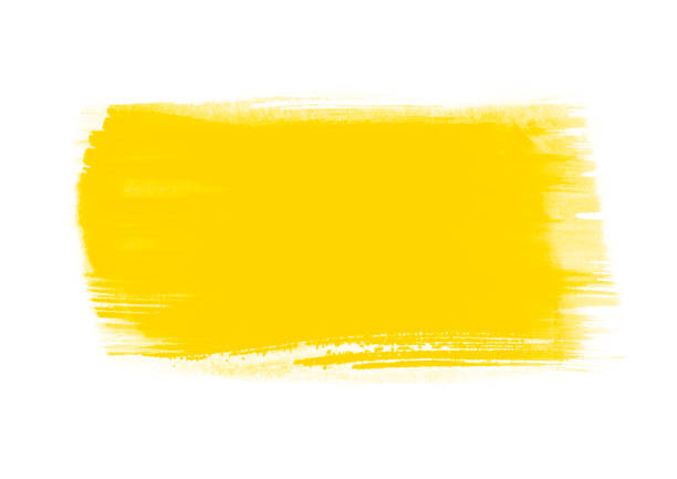 istock Yellow water color patches graphic brush strokes design effect element for background 952067754