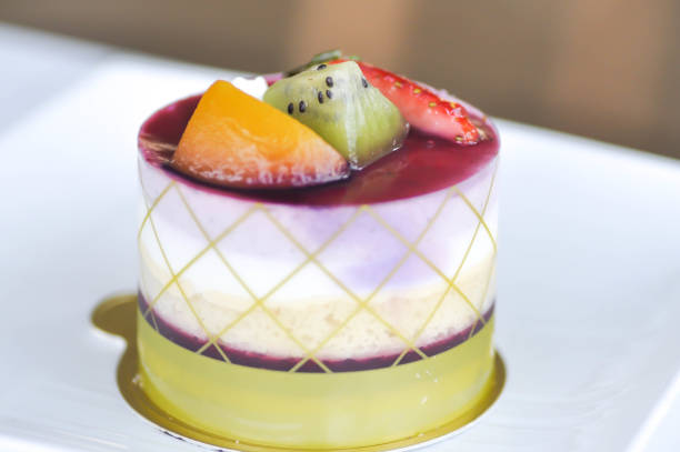 istock mixed fruit cake or peach and kiwi fruit cake 952070276