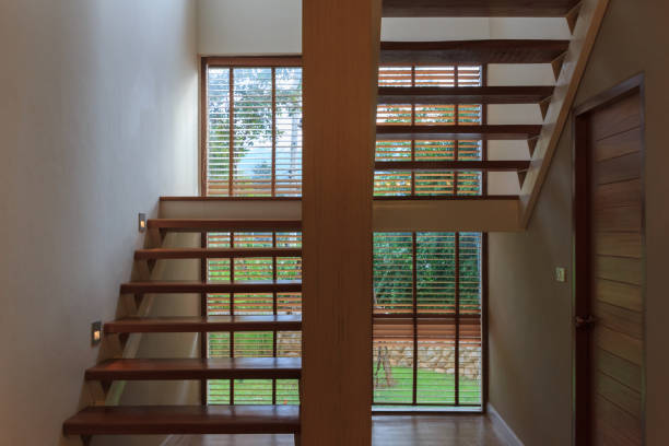 istock Vintage wood ladder interior background. 952072354