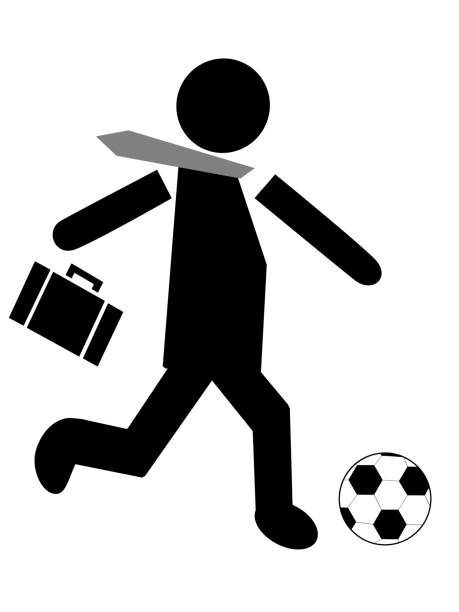 illustrations, cliparts, dessins animés et icônes de icône d'affaires - athlete soccer player men professional sport