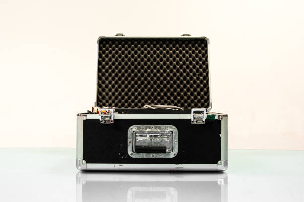 istock Carbon and aluminum safety case on table 952079132