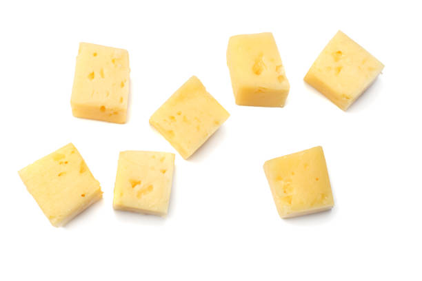 istock piece of cheese isolated on white background. top view 952084162