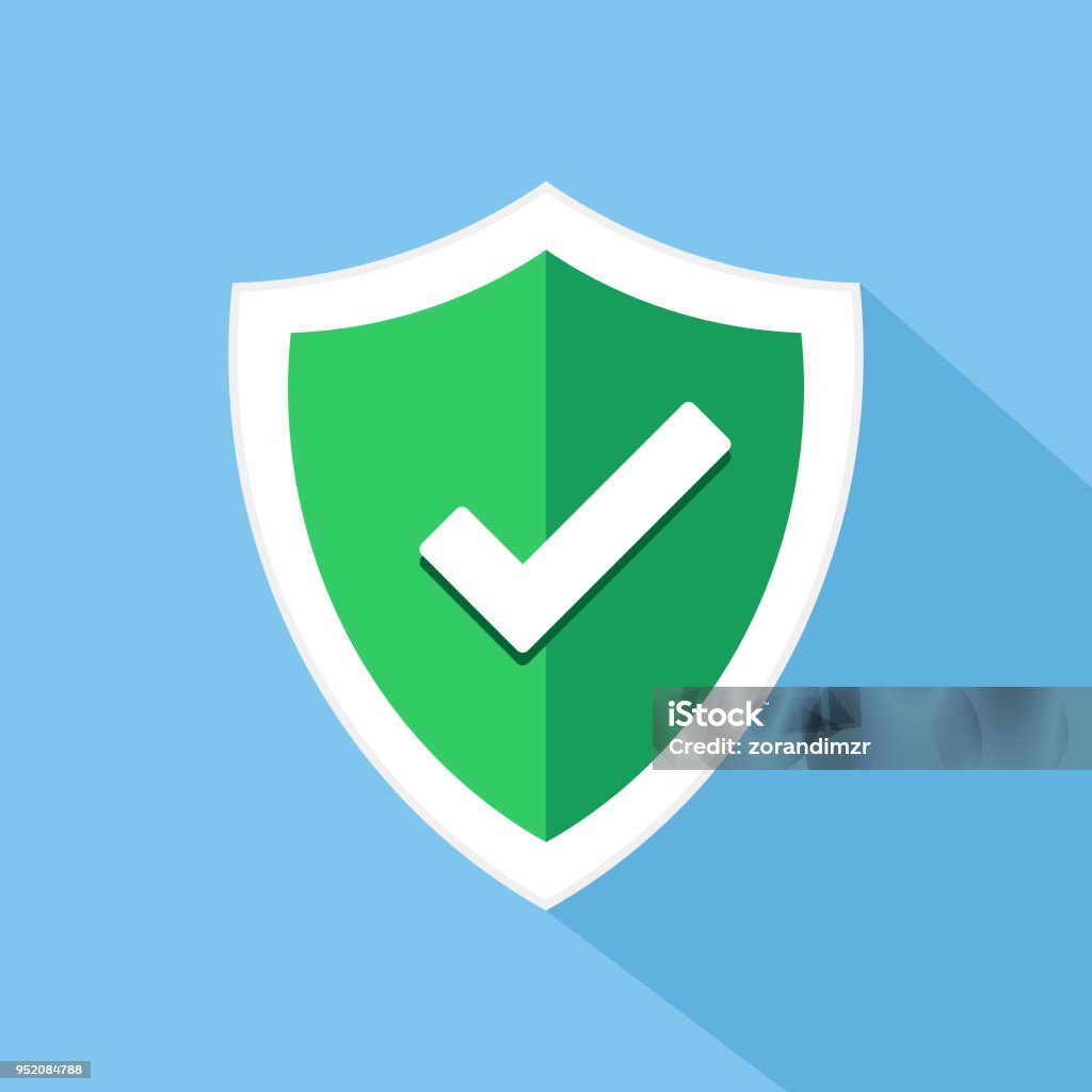 Check mark shield vector icon Shielding stock vector