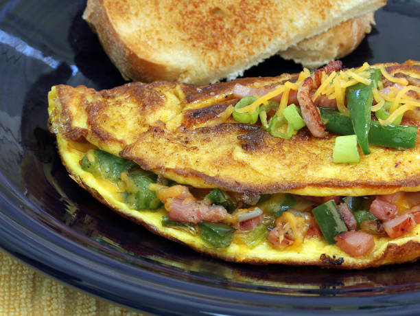 Extreme macro of a Western Omelet