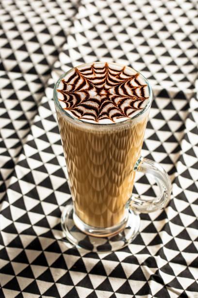 istock Delicious Latte on Colorful Background 952086992
