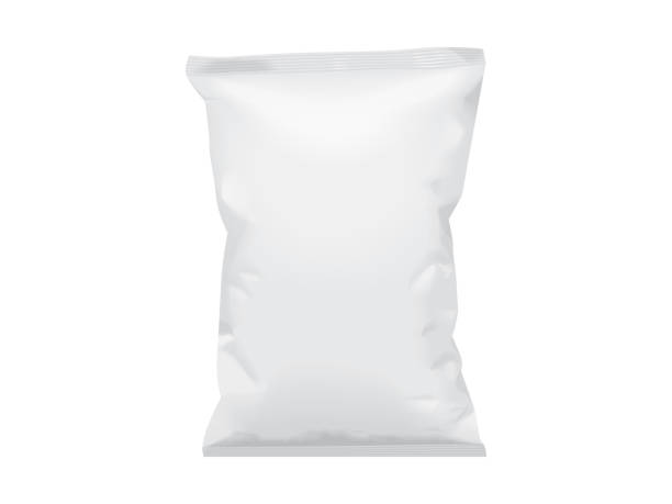 plastik, papierowe opakowanie makiety szablonu wektorowego - shopping bag white isolated blank stock illustrations