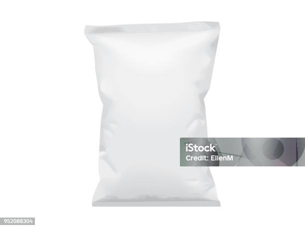 Plastic Paper Packing Mock Up Vector Template Stock Illustration - Download Image Now - Bag, Potato Chip, Packaging