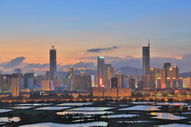 istock China's Shenzhen city in the night 952090566