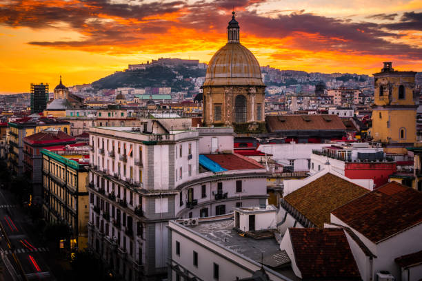 istock Stunning view of Naples in Italy on a sunset 952094564