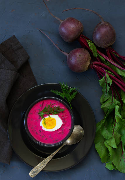istock Cold soup with yogurt beets and cucumbers. okroshka. 952098554