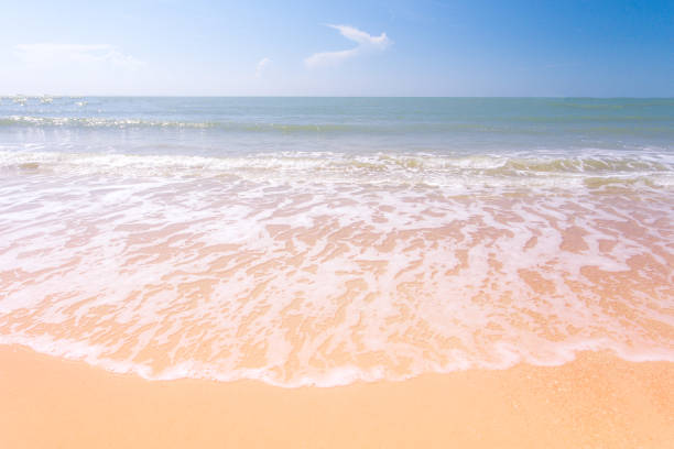 Aerial view sand of beach at sea  for background