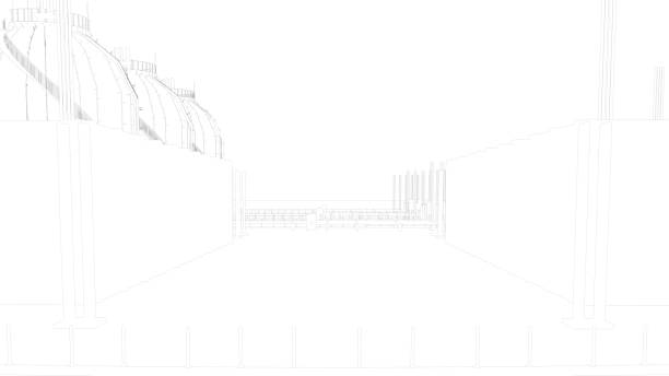 istock 3d rendering of a blueprint industrial city with detailed objects 952107082