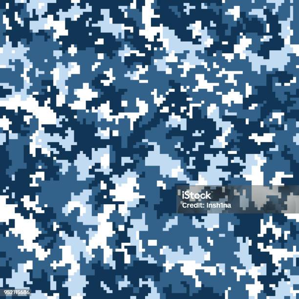 Blue Camouflage Stock Illustration - Download Image Now - Camouflage, Camouflage Clothing, Pattern