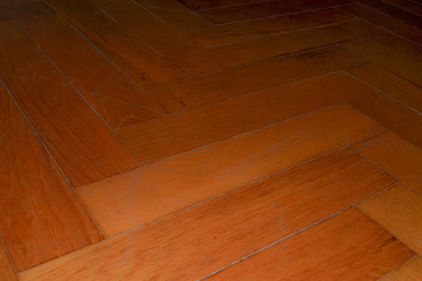 istock Parquet floor laminate diagonally 952116256