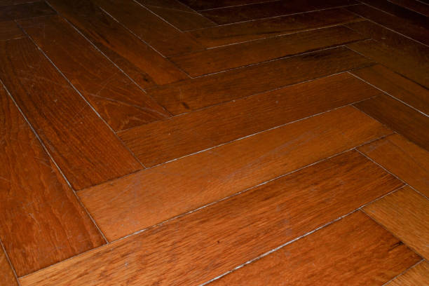istock Detailed parquet floor laminate diagonally 952116266
