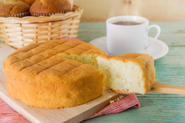istock sponge cake on wooden table 952117208