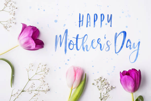 istock Happy mothers day composition. Flowers on white background. Studio shot. 952117348