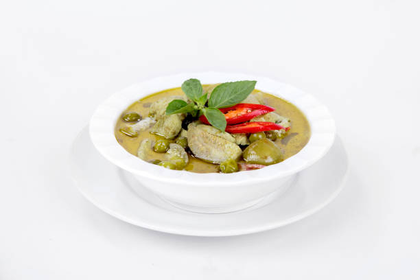 istock green curry with chicken, Thai local food 952118334