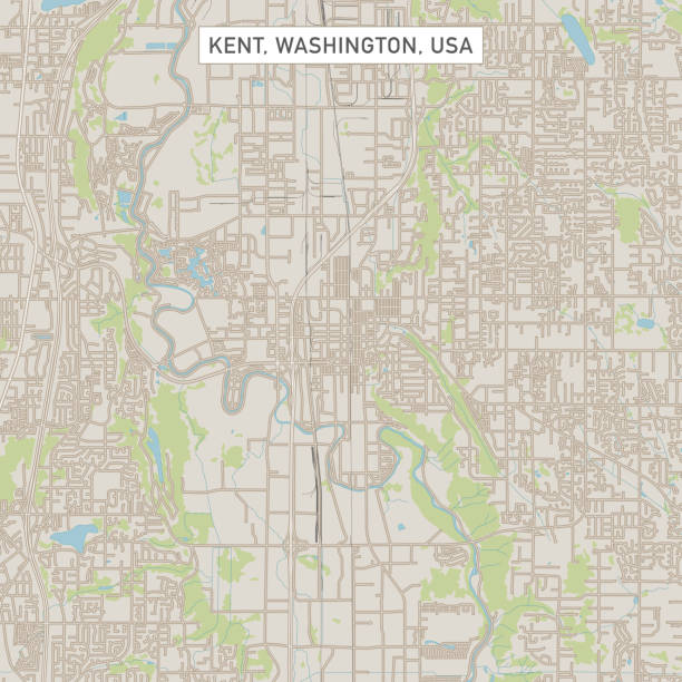 Kent Washington Us City Street Map Stock Download Image Kent Washington Us City Street Map 