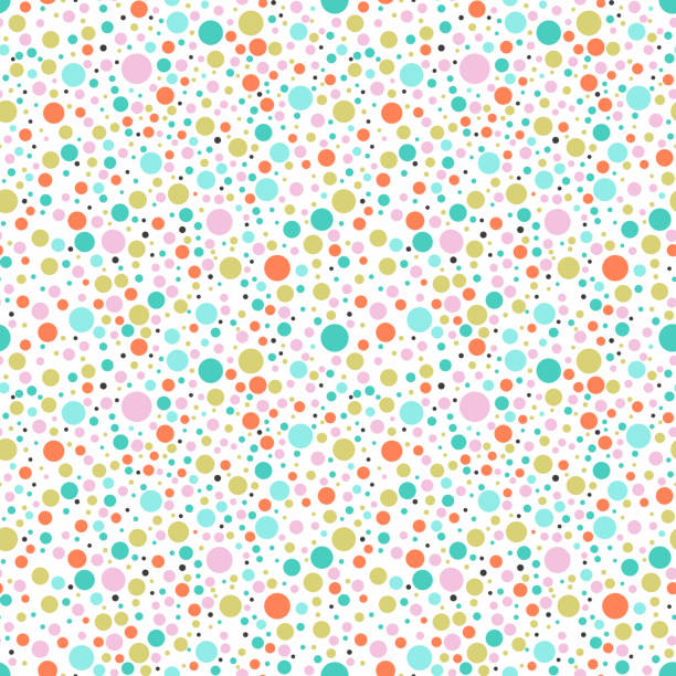 ilustraciones, imágenes clip art, dibujos animados e iconos de stock de fondo de puntos de colores transparente.  patrón de vector de bola de color pastel. - bubble seamless pattern backgrounds