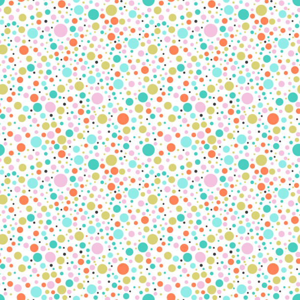 illustrations, cliparts, dessins animés et icônes de arrière-plan transparent points colorés.  modèle couleur pastel ball vector. - backgrounds spotted seamless fun