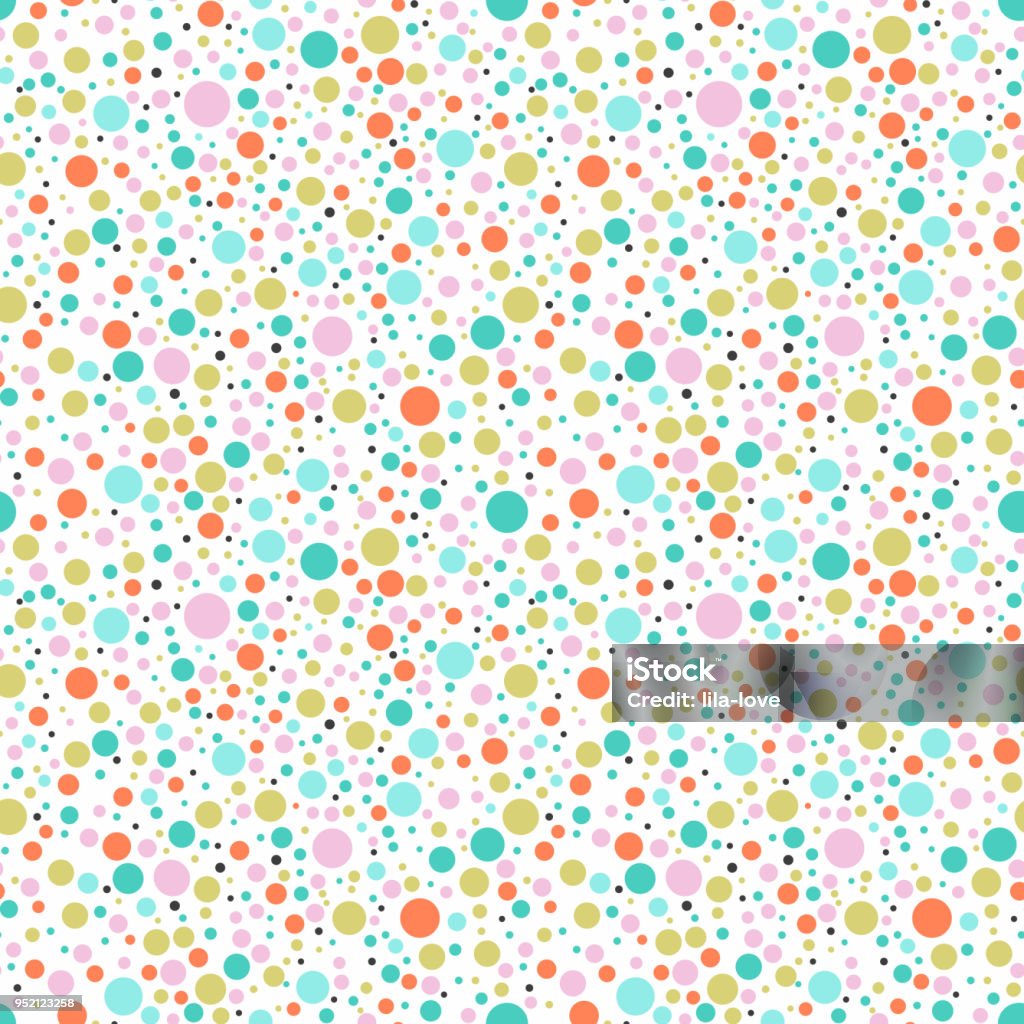 Seamless colorful dots backgound.  Pastel color ball vector pattern. Pattern stock vector