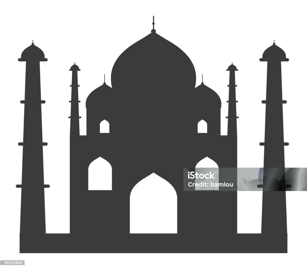 Taj Mahal Icon Vector of Taj Mahal Icon Mosque stock vector