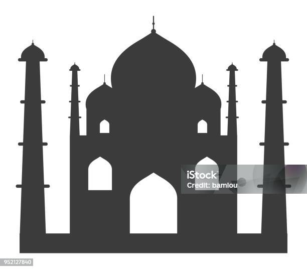 Taj Mahal Icon Stock Illustration - Download Image Now - Mosque, Architectural Dome, Taj Mahal