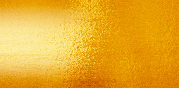 istock Shiny yellow leaf gold foil texture 952129250