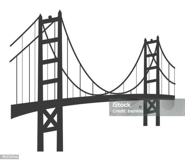 Golden Gate Bridge Icon Stock Illustration - Download Image Now - Bridge - Built Structure, Golden Gate Bridge, Icon Symbol